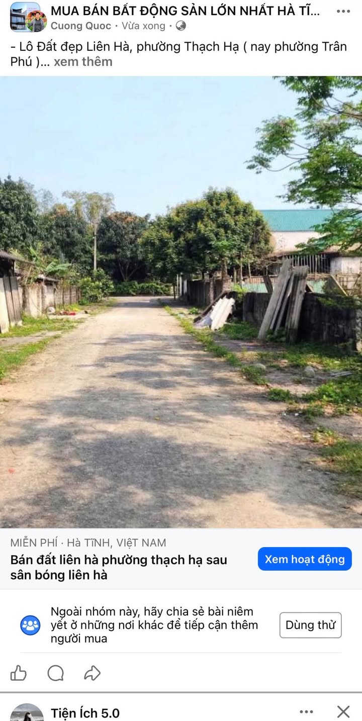 Đất nền Thạch Hạ Hà Tĩnh 160m² 1,8x tỷ - Đường to ô tô