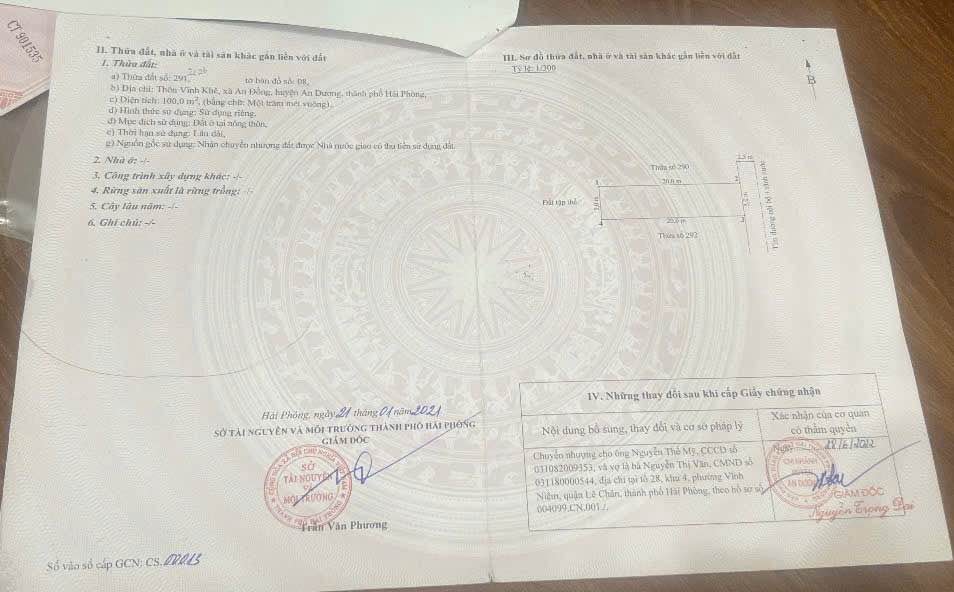 Đất Vĩnh Khê Lê Chân 100m² hơn 3 tỷ - Sổ đỏ chính chủ