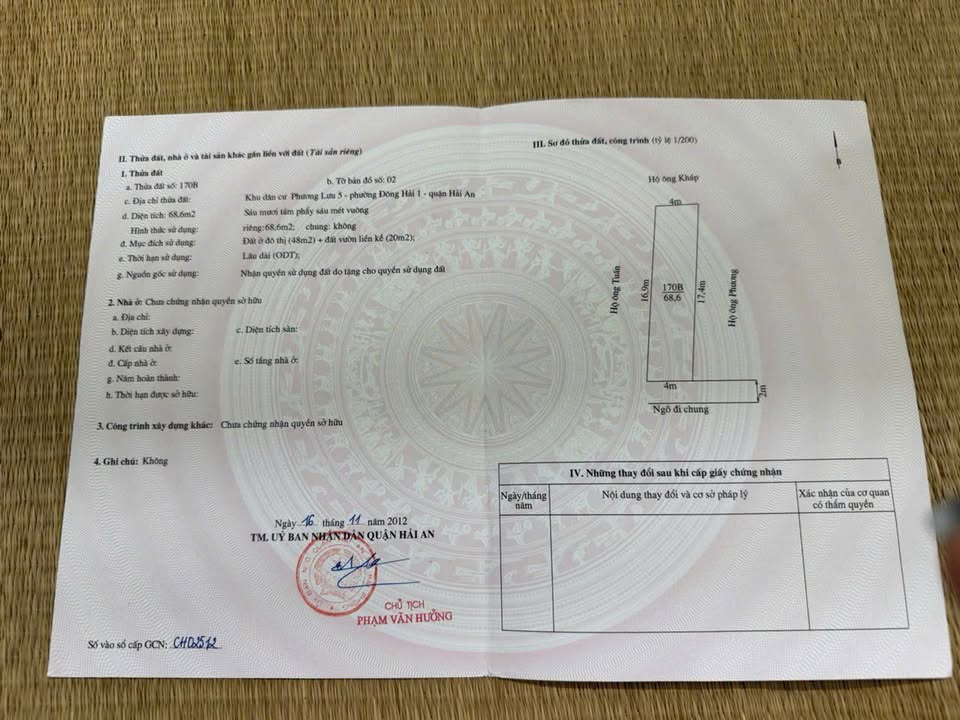 Đất Khu Lộc Vừng Đỏ Hải Phòng 68,6m² 2,75 tỷ - Sổ đỏ chính chủ