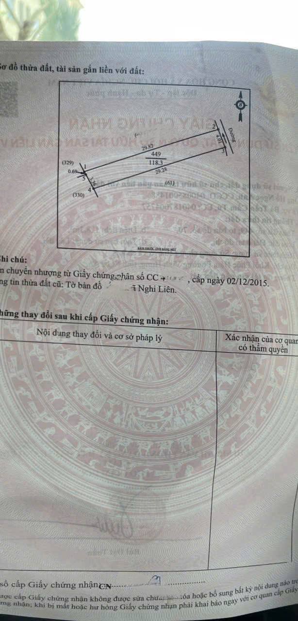 Đất Nghi Liên 118m² giá 1.9 tỷ - Sổ đỏ chính chủ