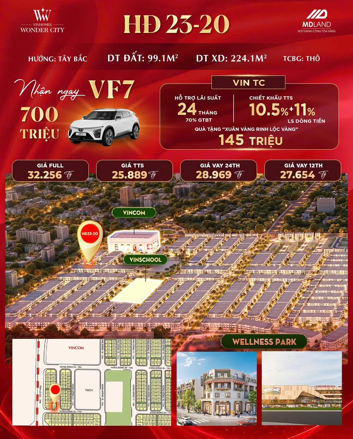 Liền kề Vinhomes Đan Phượng 99m² 25.8 tỷ - Vị trí đắc địa đầu tư!