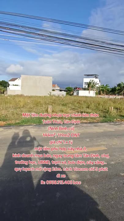Đất nền Tân Định Ninh Hòa 144m² giá 1 tỷ - Sổ ONT trung tâm