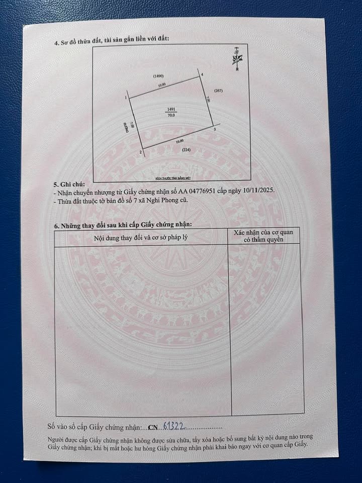 Đất nền QL46 Vinh 70m² 1 tỷ - Sổ đỏ chính chủ