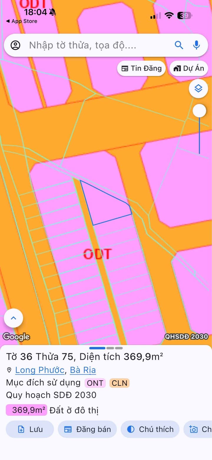 Đất nền Long Phước Bà Rịa 370m² 2,5 tỷ - Sổ đỏ chính chủ