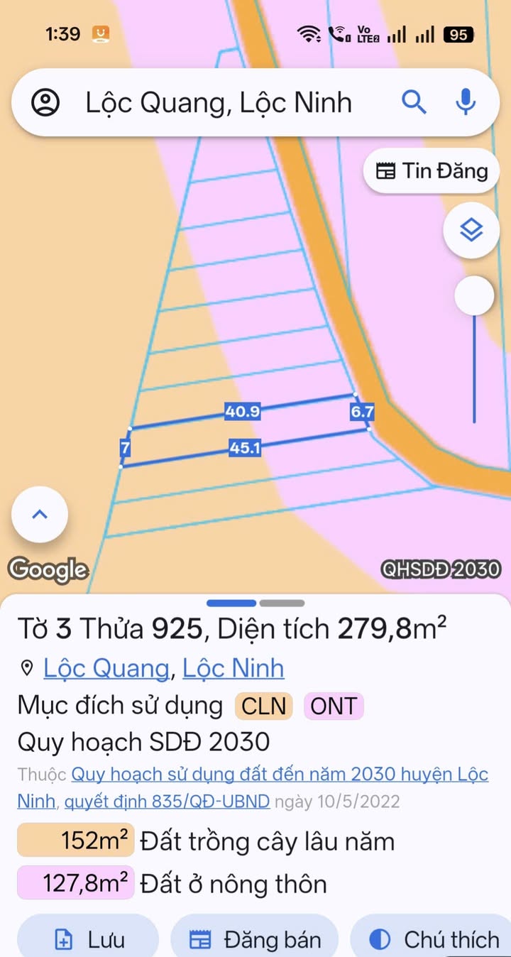Đất nền Lộc Quang Đồng Nai 100m² 186 triệu - Thổ cư 100%