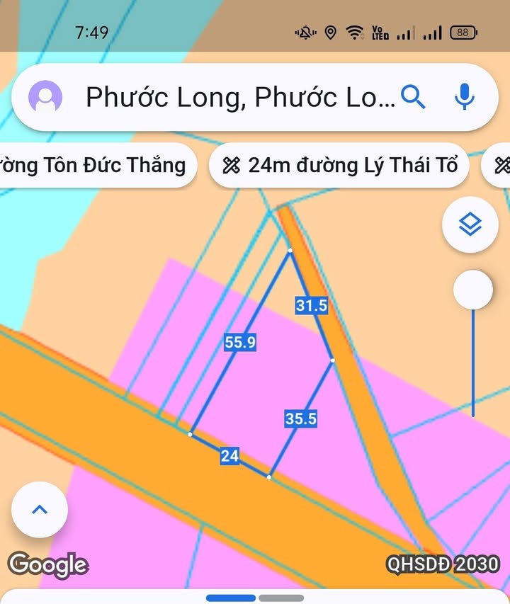 Đất Lý Thái Tổ Phước Long Thọ 1,6 tỷ - Đường to ô tô