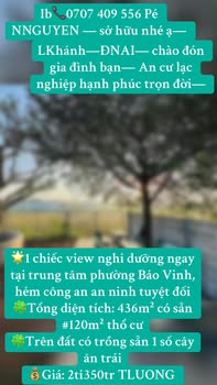 Đất nền Bảo Vinh Biên Hòa 436m² 2.35 tỷ - Sổ đỏ chính chủ