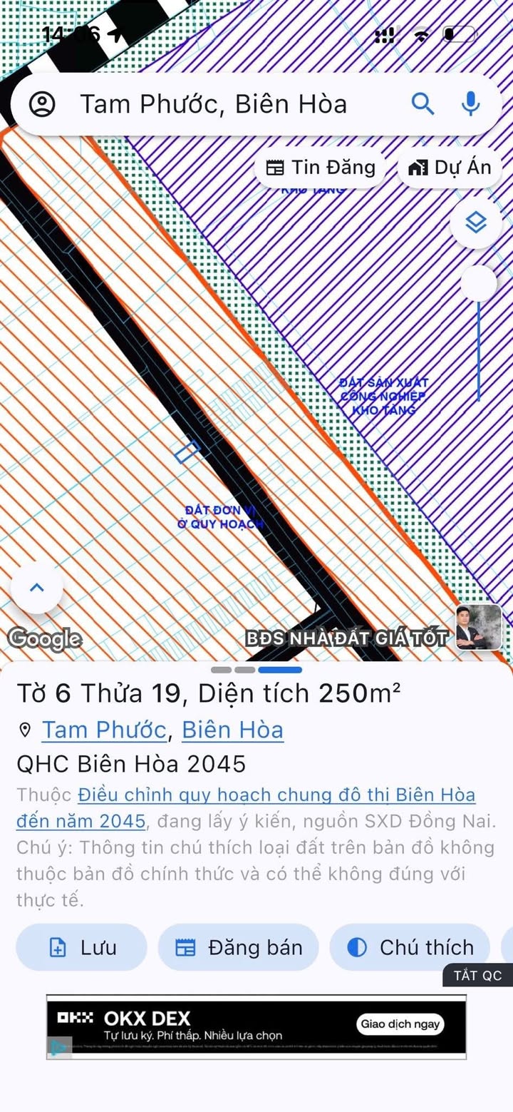 Đất Mai Chí Thọ Biên Hòa 250m² 1.45 tỷ - Sổ đỏ chính chủ