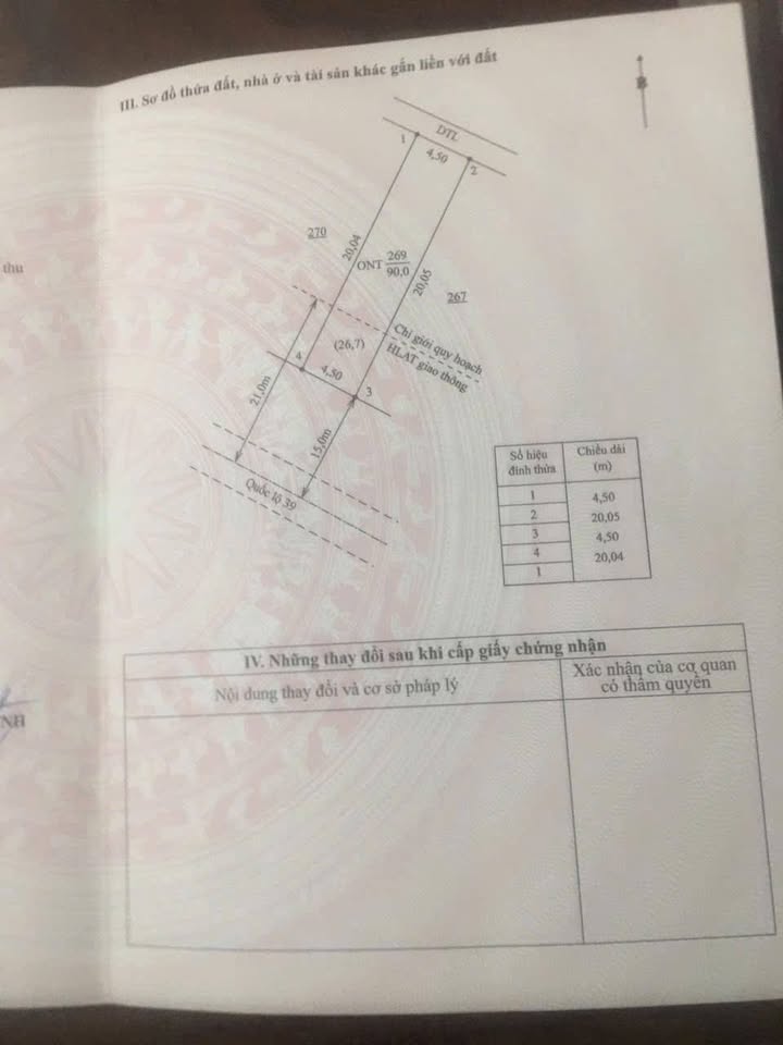 Đất nền Quốc lộ 39 Hưng Hà 90m² 4 tỷ - Sổ đỏ chính chủ
