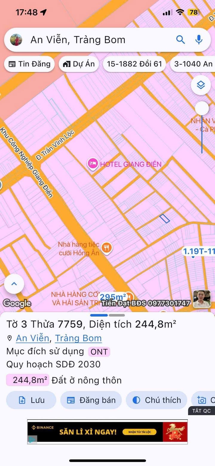 Đất nền Trảng Bom 250m² 2 tỷ - Sổ đỏ chính chủ