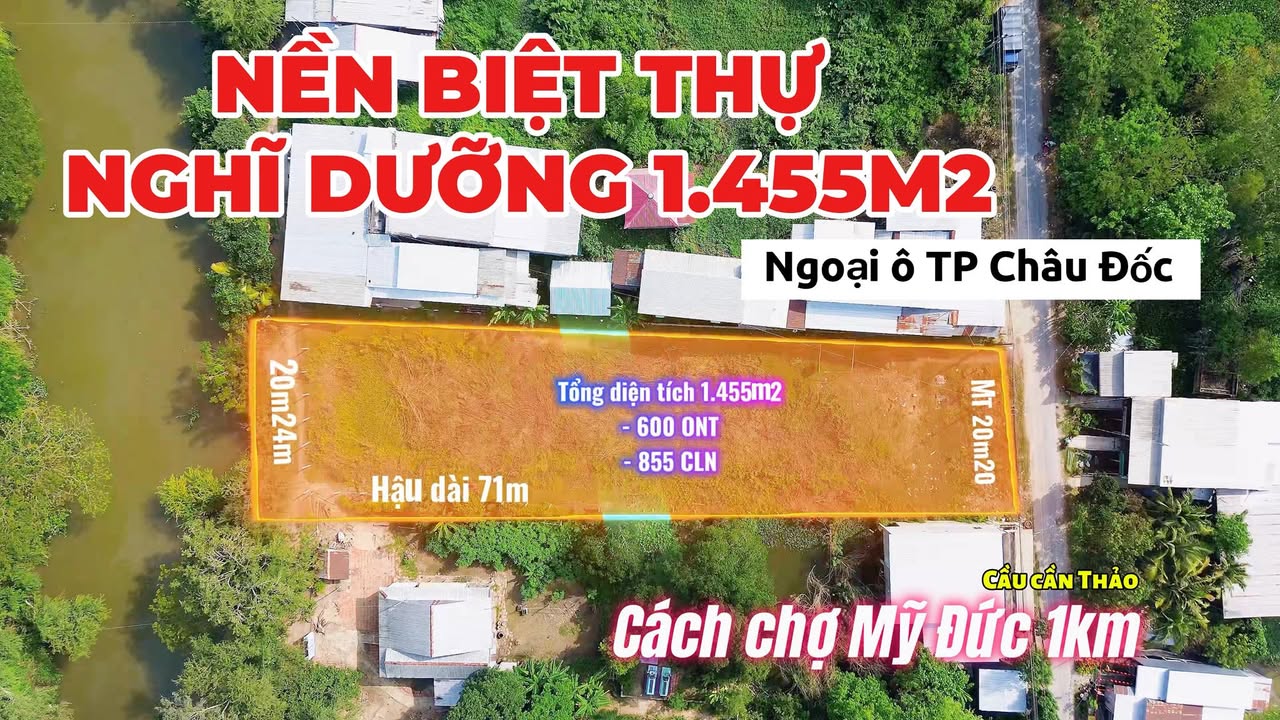 Đất nền Mỹ Phú 1.456m² giá 2 tỷ - Đường to ô tô