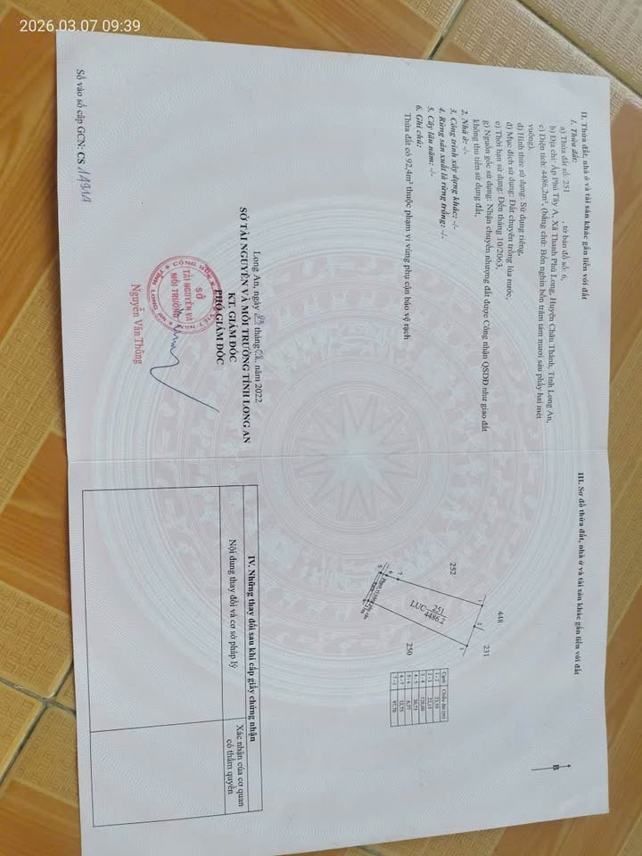 Đất nông nghiệp Phú Tây A Phước Tân Hưng 4.500m² 2 tỷ - Đường to ô tô