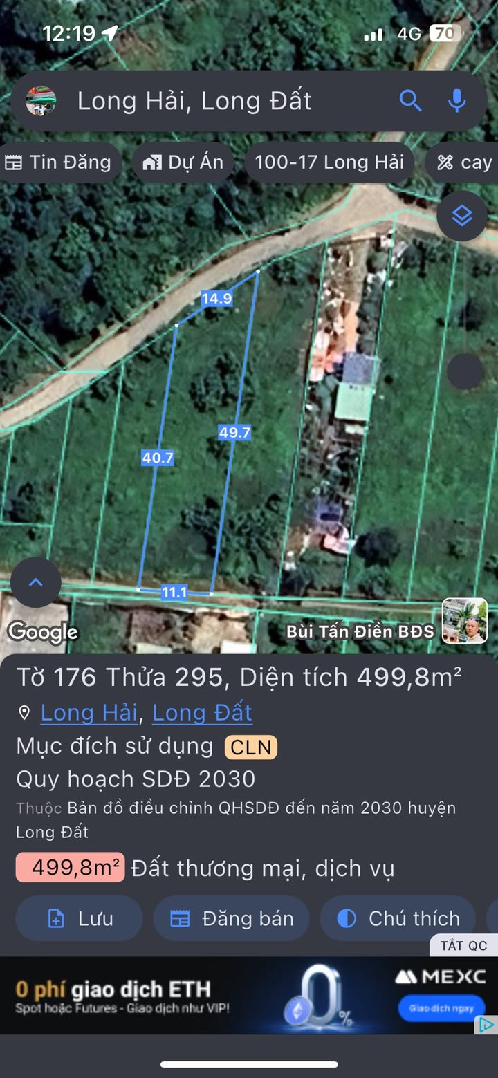 Đất nền Long Hải Long Đất 500m² 2.5 tỷ - Xây dựng tự do