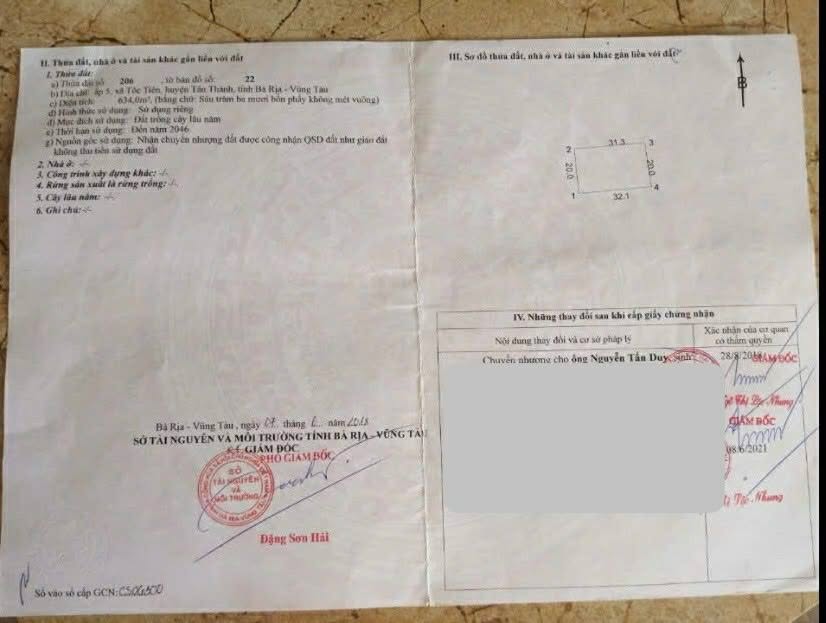 Đất nền Ấp 5 Tóc Tiên 634m² giá 8xx triệu - Sổ đỏ chính chủ