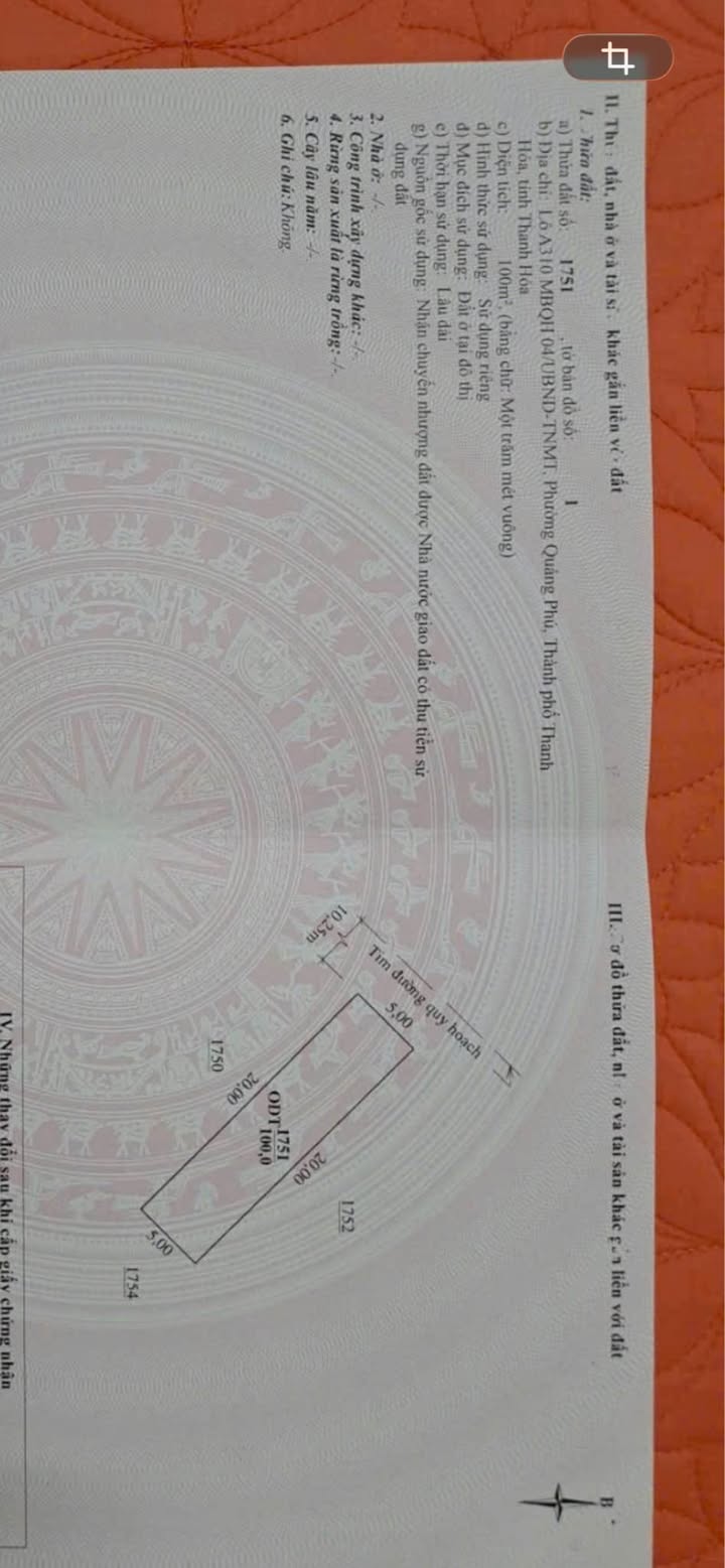 Đất nền Sầm Sơn 100m² 2.5 tỷ - Sổ đỏ chính chủ