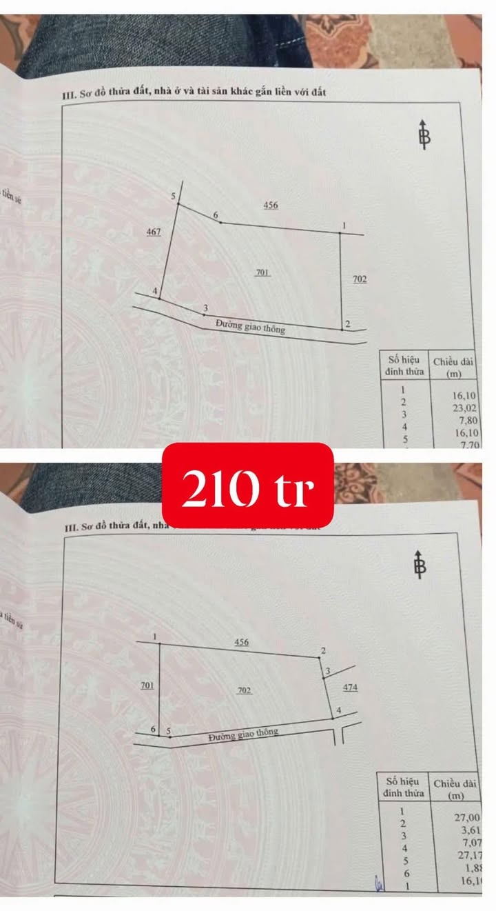 Đất Phú Thịnh Tân Phú 836m² 210 triệu - Sổ hồng riêng