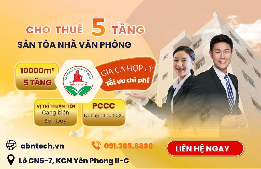 Văn phòng KCN Yên Phong 10.000m² - Sẵn sàng làm việc
