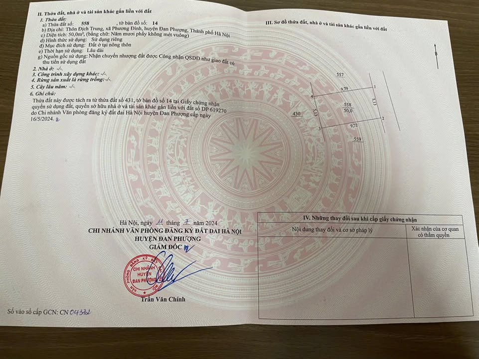 Đất Địch Trung Đức Thượng 50m² Hoài Đức - Tiềm năng tăng giá