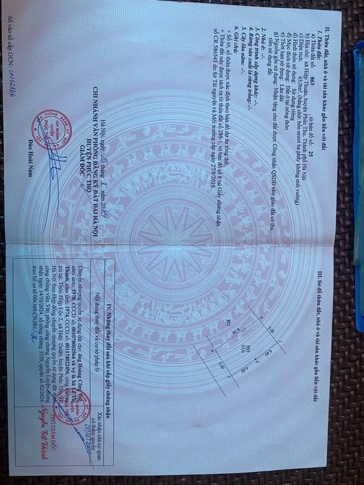 Đất Đan Phượng 43m² giá 0.04 tỷ - Sổ đỏ chính chủ