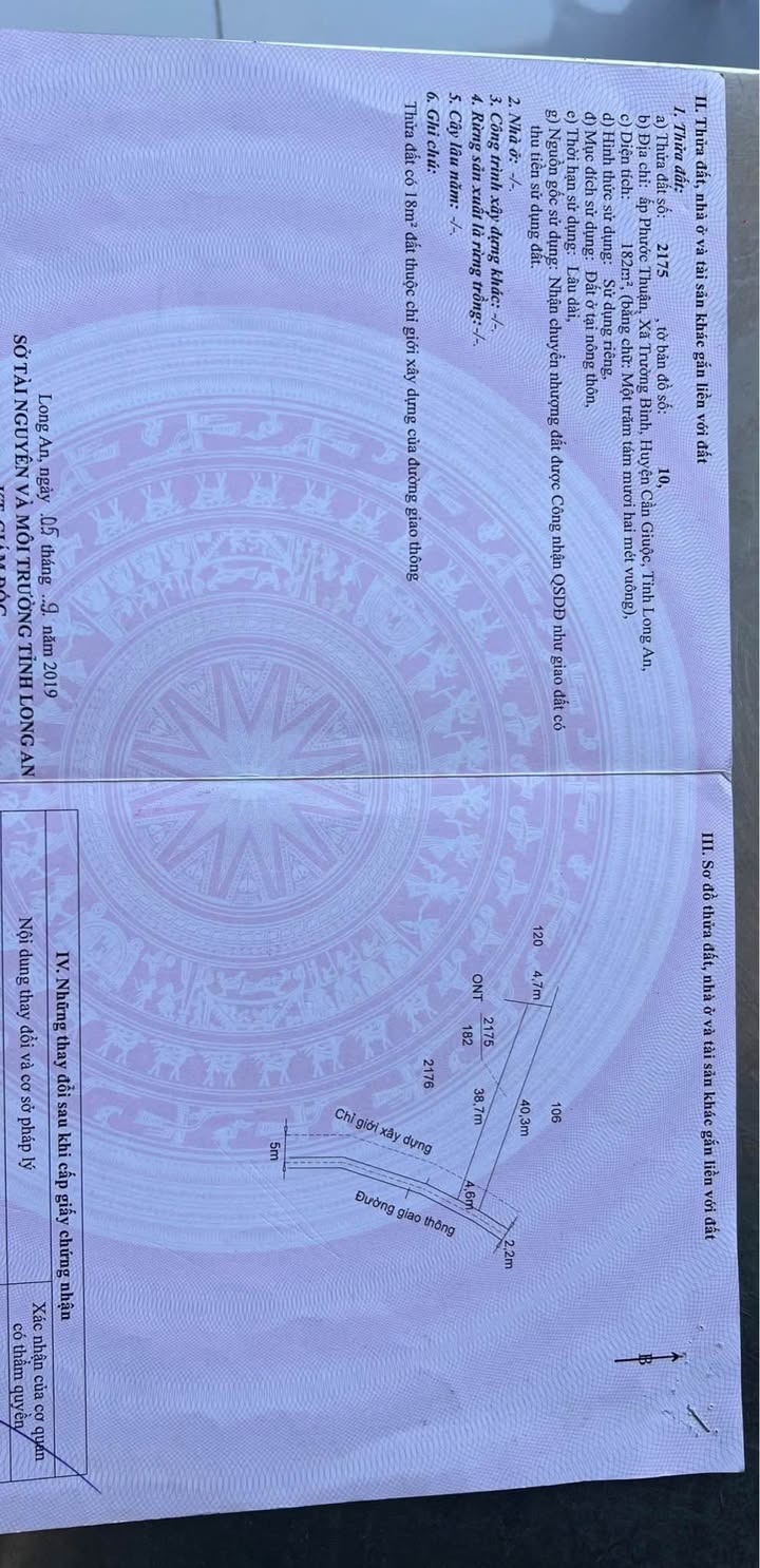 Đất nền Cần Giuộc 175m² 1,3 tỷ - Sổ đỏ chính chủ