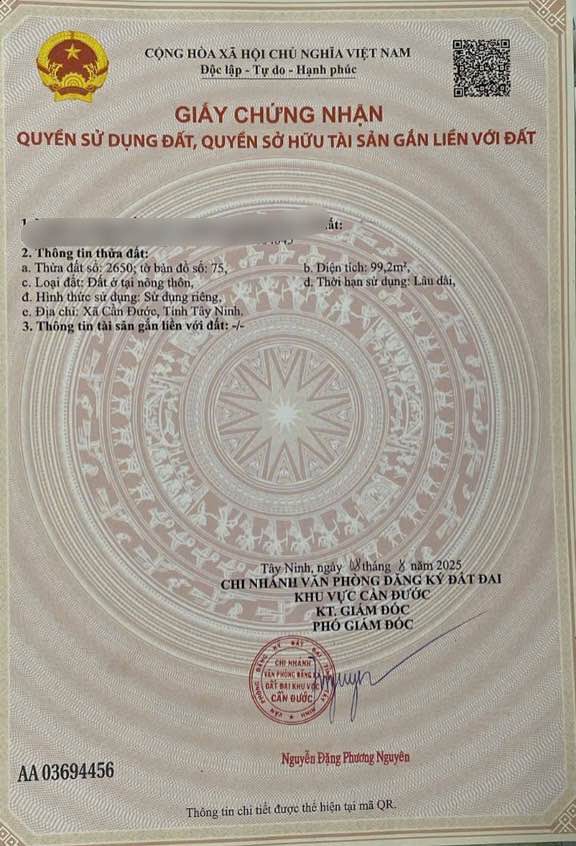 Đất nền Tân Ân Long An 99m² 699 triệu - Sổ đỏ chính chủ