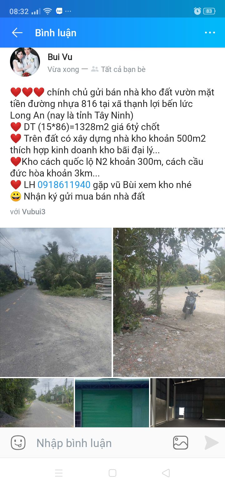 Đất vườn Thạnh Lợi Bến Lức 1.328m² 6 tỷ - Đầu tư dài hạn