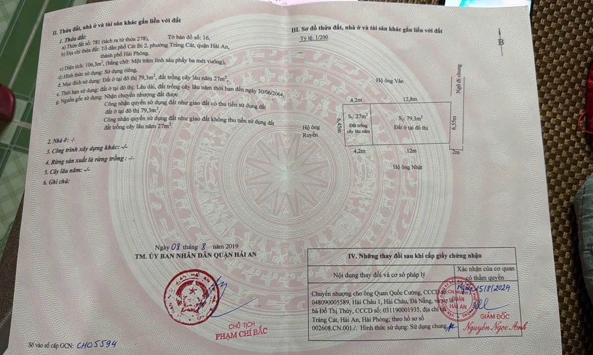 Đất nền Tràng Cát Hải An 79m2 1.75 tỷ - Sổ đỏ chính chủ
