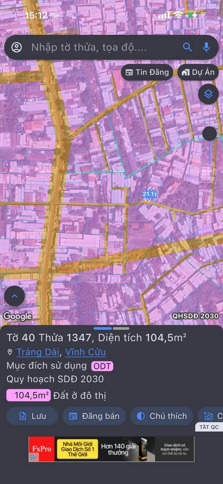 Đất nền Trảng Dài Biên Hòa 105m² giá 3,25 tỷ – Sổ đỏ chính chủ