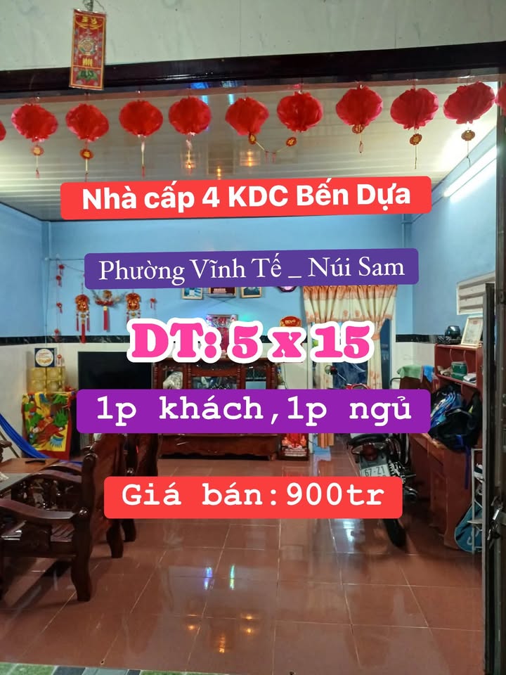 Nhà riêng KDC Bến Dựa Châu Đốc 75m² 900 triệu - Chính chủ bán