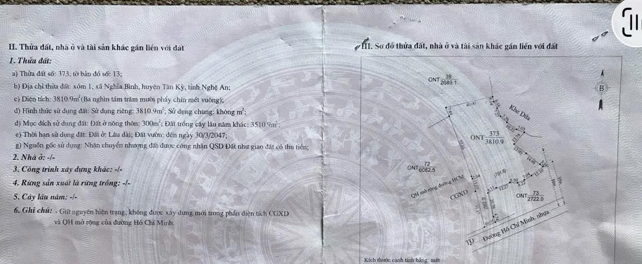 Đất nền Đường Mòn HCM Tân Kỳ 50m² - Sổ đỏ chính chủ