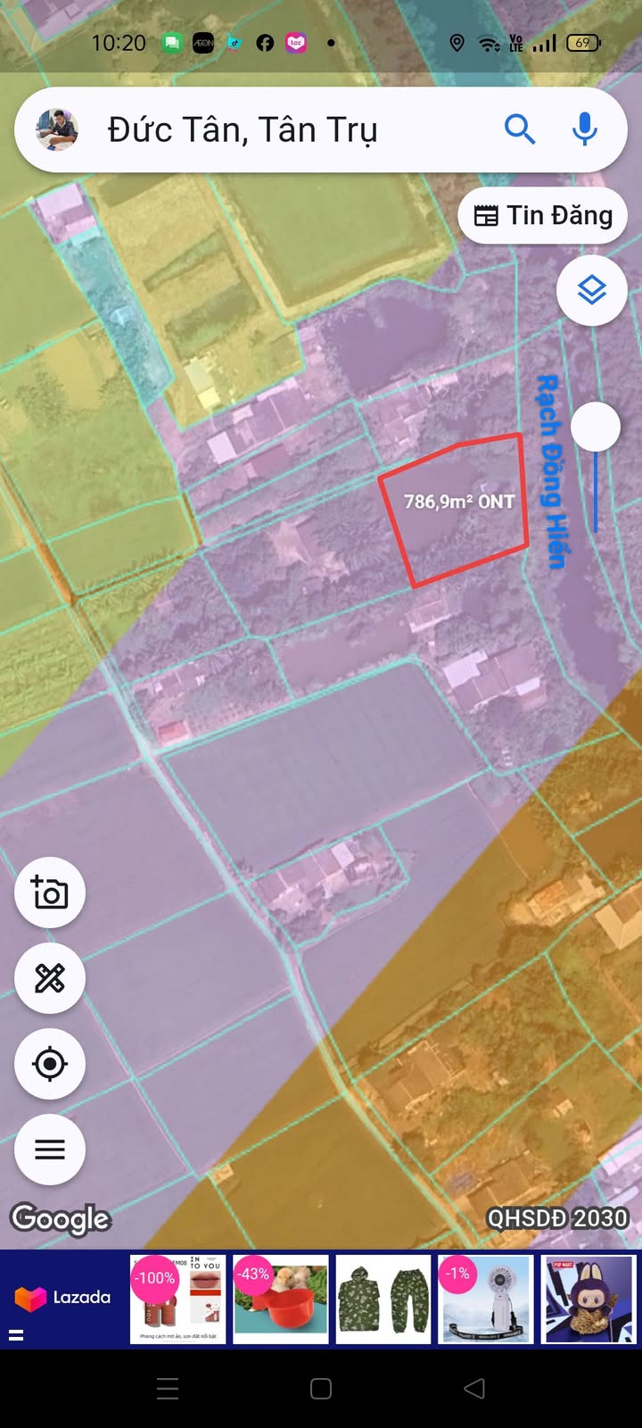 Đất nền Nhựt Ninh Long An 787m² 1,1 tỷ - Sổ đỏ chính chủ