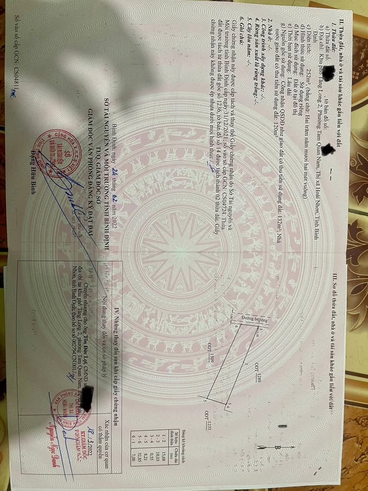 Đất nền Tam Quan Nam 252m² - Pháp lý rõ ràng