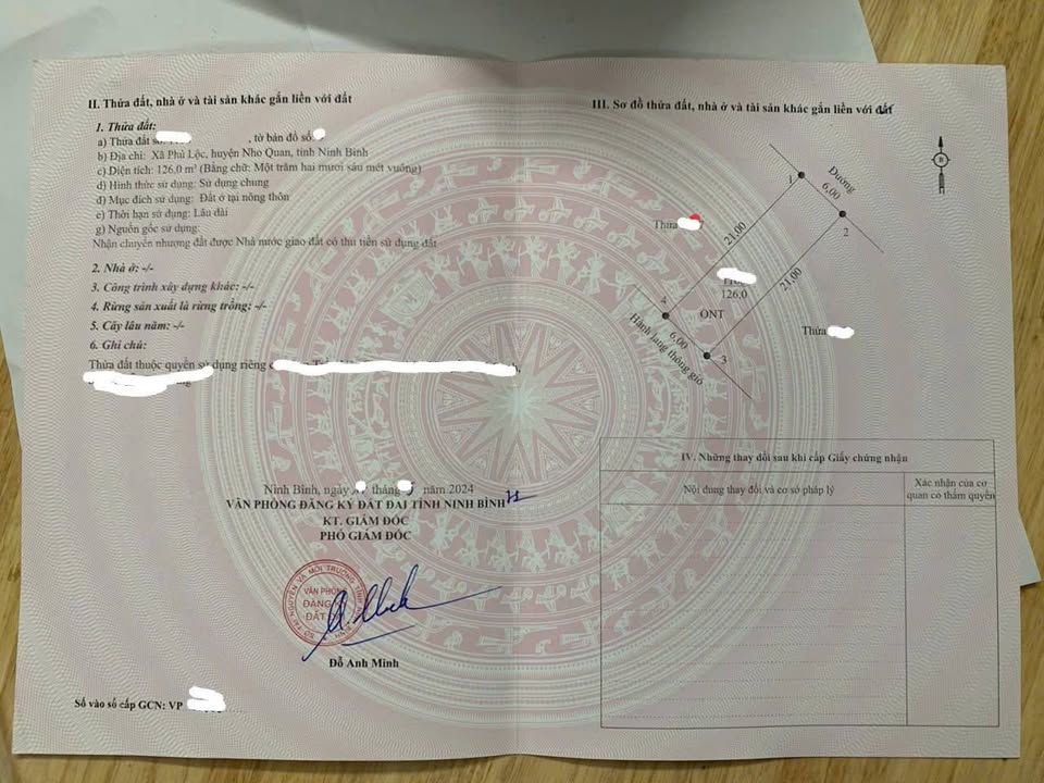 Đất nền Nho Quan 126m² giá 1.5 tỷ - Sổ đỏ chính chủ