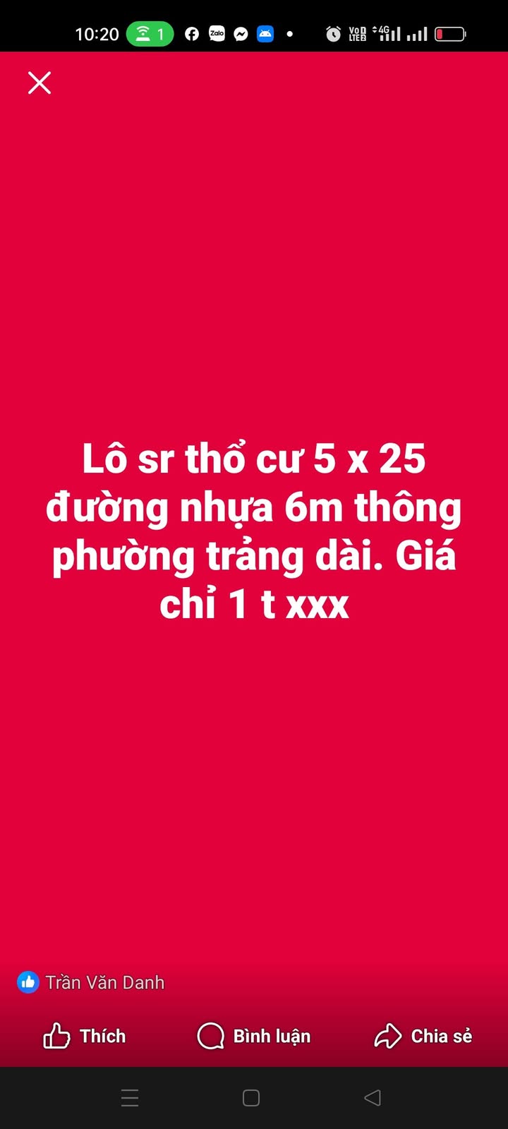 Đất Trảng Dài Biên Hòa 125m² giá 1 tỷ - Sổ đỏ chính chủ