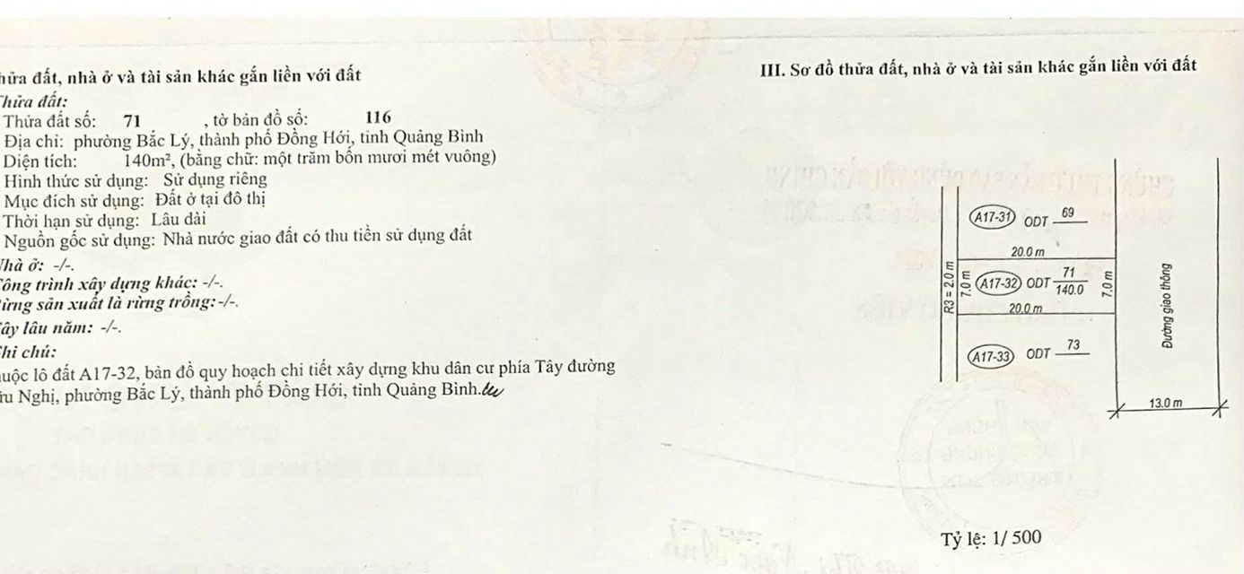 Đất nền Xuân Thủy Đồng Hới 140m² 3 tỷ - Sổ đỏ chính chủ