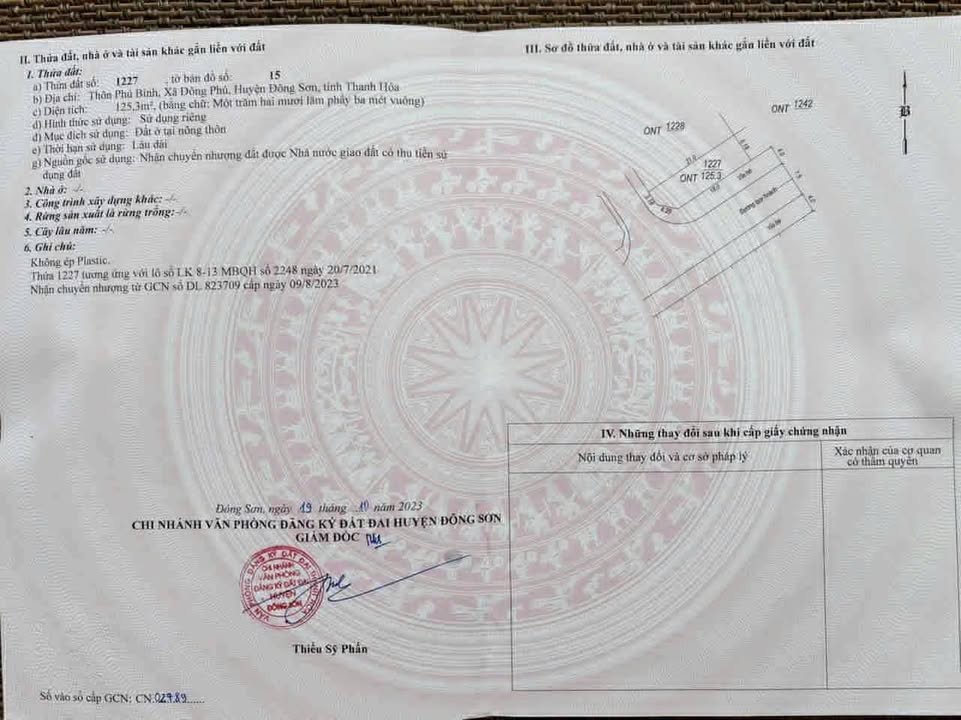 Đất nền Đông Phú Thanh Hóa 125m² - Pháp lý rõ ràng