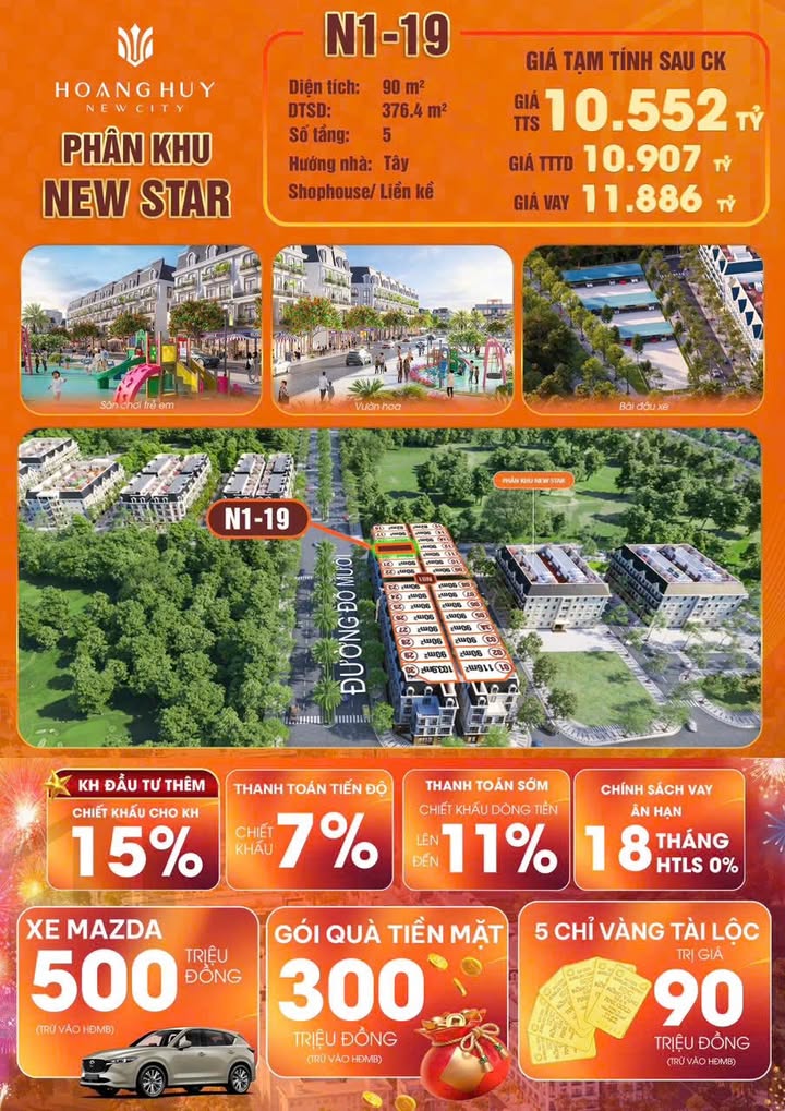 Shophouse Đỗ Mười Thủy Nguyên 90m² 10 tỷ - Mặt tiền kinh doanh