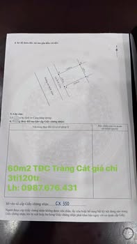 Đất nền Tràng Cát Hải Phòng 60m² 3,12 tỷ - Sổ đỏ chính chủ