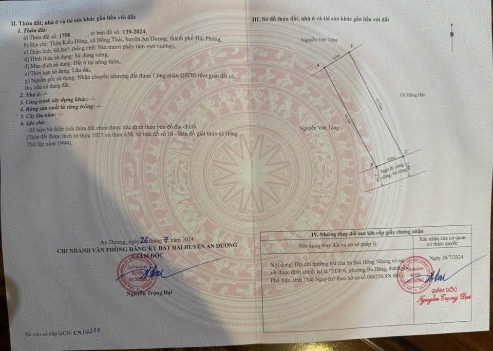 Đất nền Kiều Đông An Biên 61m² thỏa thuận - Sổ đỏ chính chủ