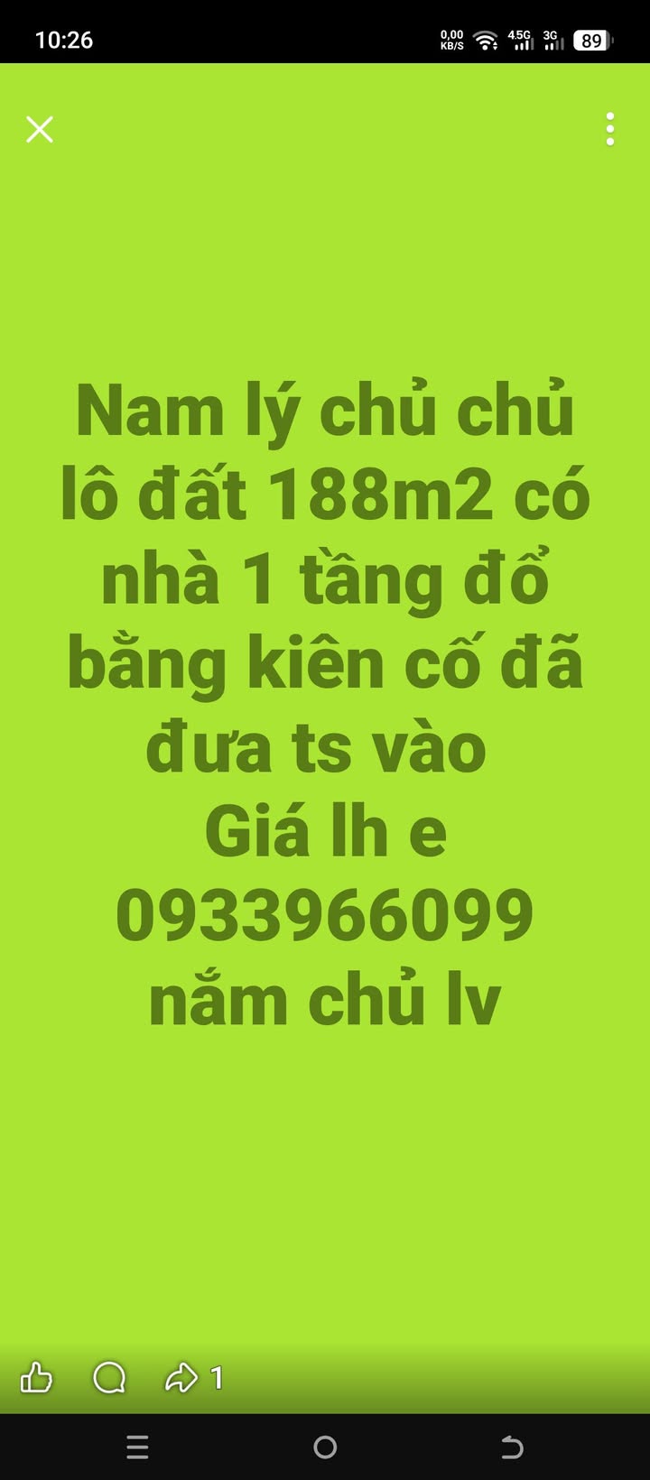 Đất thổ cư Nam Lý Đồng Hới 188m² giá thỏa thuận sổ đỏ