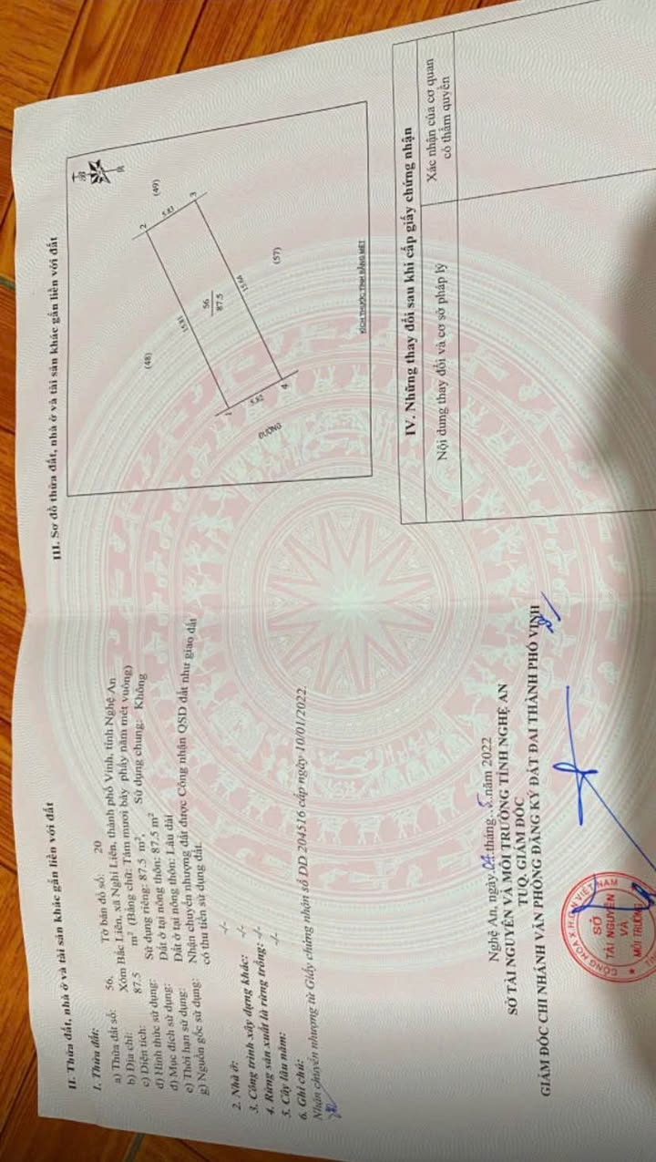 Đất nền Bắc Liên Nghi Liên, Hưng Bình, Vinh 87m² 1,48 tỷ - Đường to ô tô