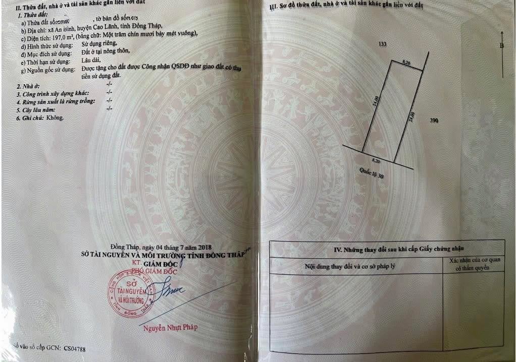 Nhà cấp 4 QL30 An Bình Cao Lãnh 197m² 4,5 tỷ - Ô tô vào tận nhà