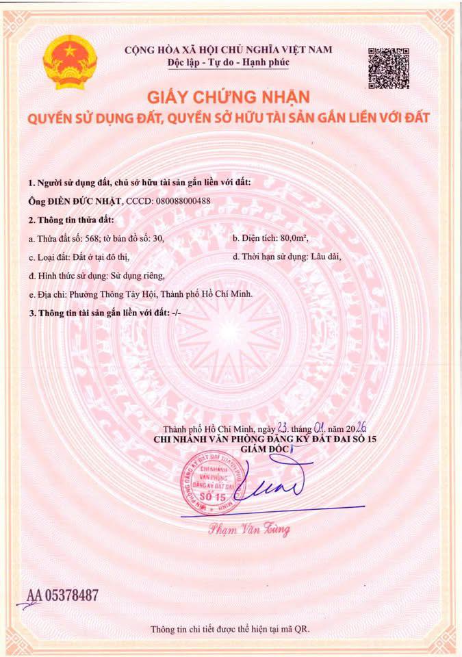 Đất thổ cư Gò Vấp 92m² 9 tỷ - Sổ đỏ chính chủ