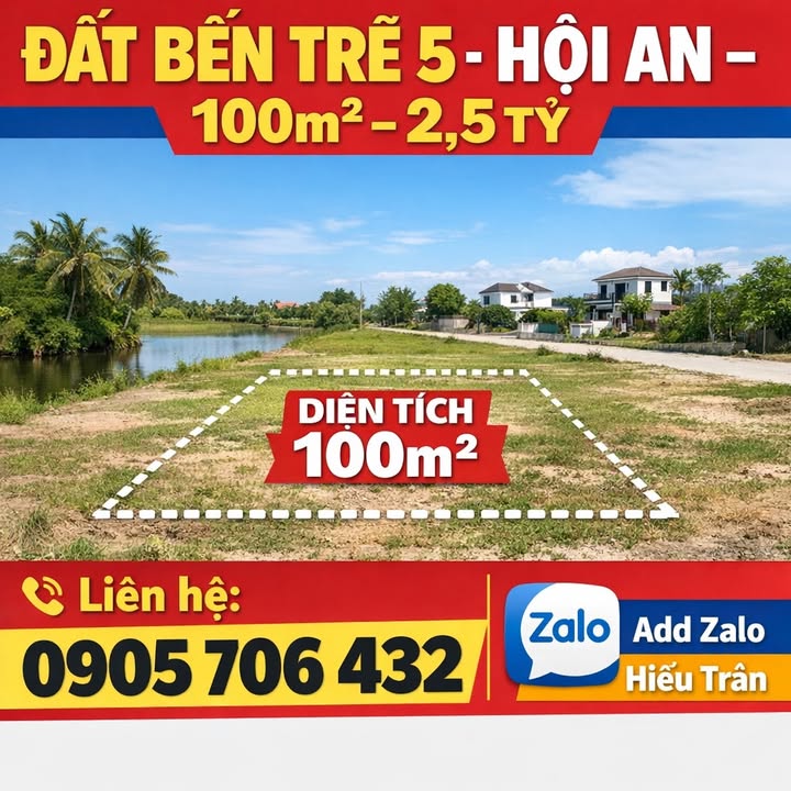 Đất Bến Trễ 5 Hội An 2,5 tỷ - Tiềm năng tăng giá