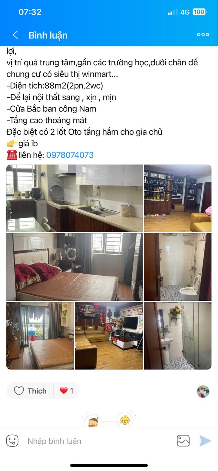 Apartment Trung Đức Lê Lợi 88m² 3 tỷ - Tầng cao