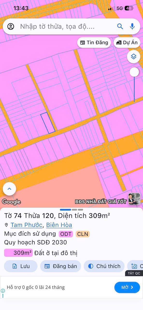 Đất thổ cư Tam Phước Biên Hòa 300m² 3 tỷ - Sổ đỏ chính chủ