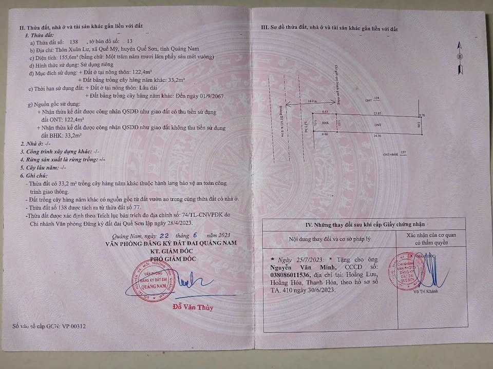 Đất DT611 Quế Sơn 155m² giá 1,4 tỷ - Sổ đỏ chính chủ