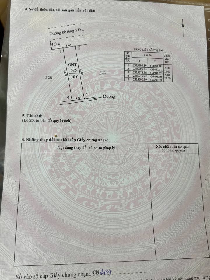 Đất thổ cư Cương Sơn 110m² - Đường to ô tô, kinh doanh