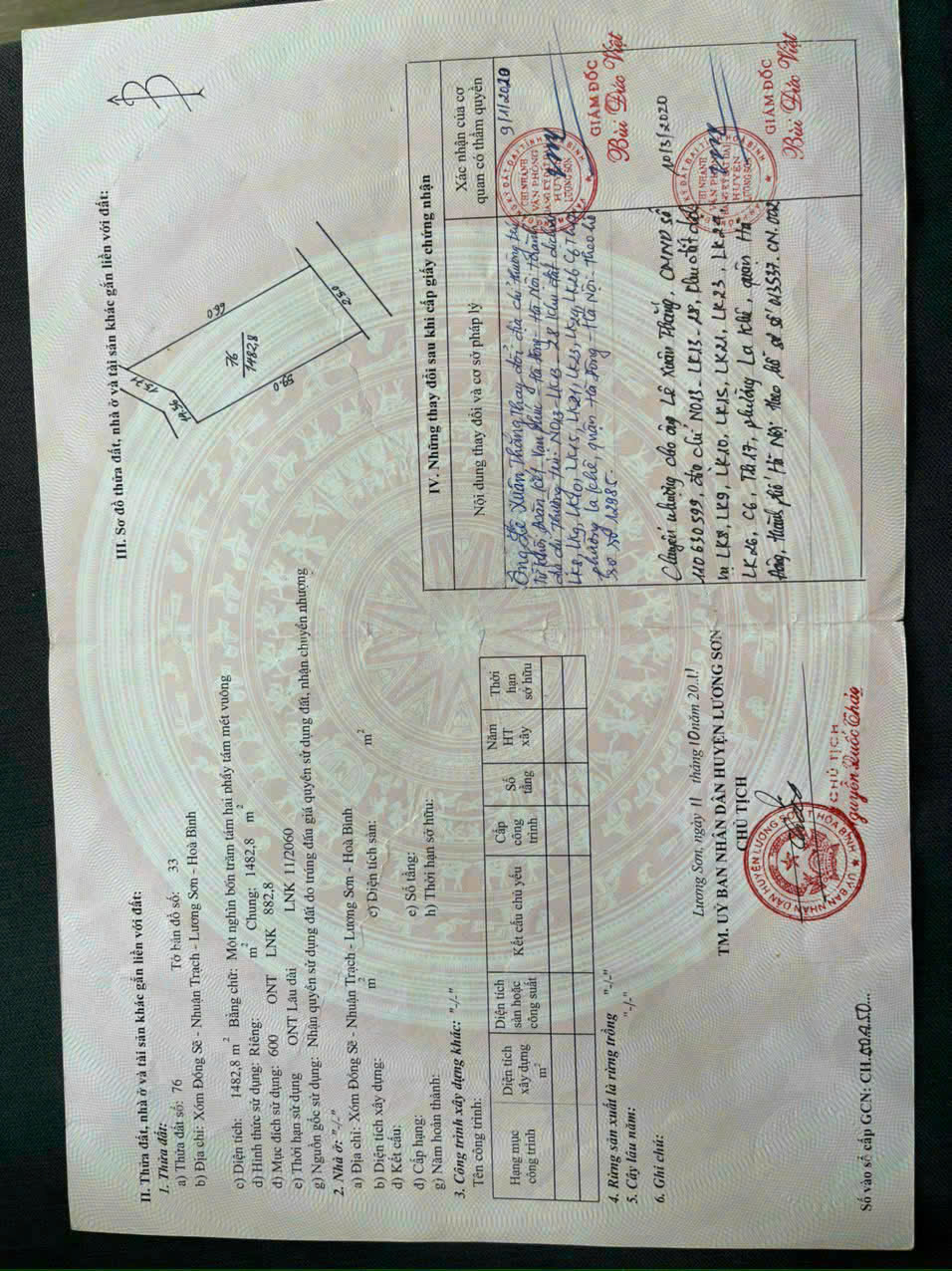 Đất nền Nhuận Trạch Lương Sơn 1482m2 9.63 tỷ - Sổ đỏ chính chủ