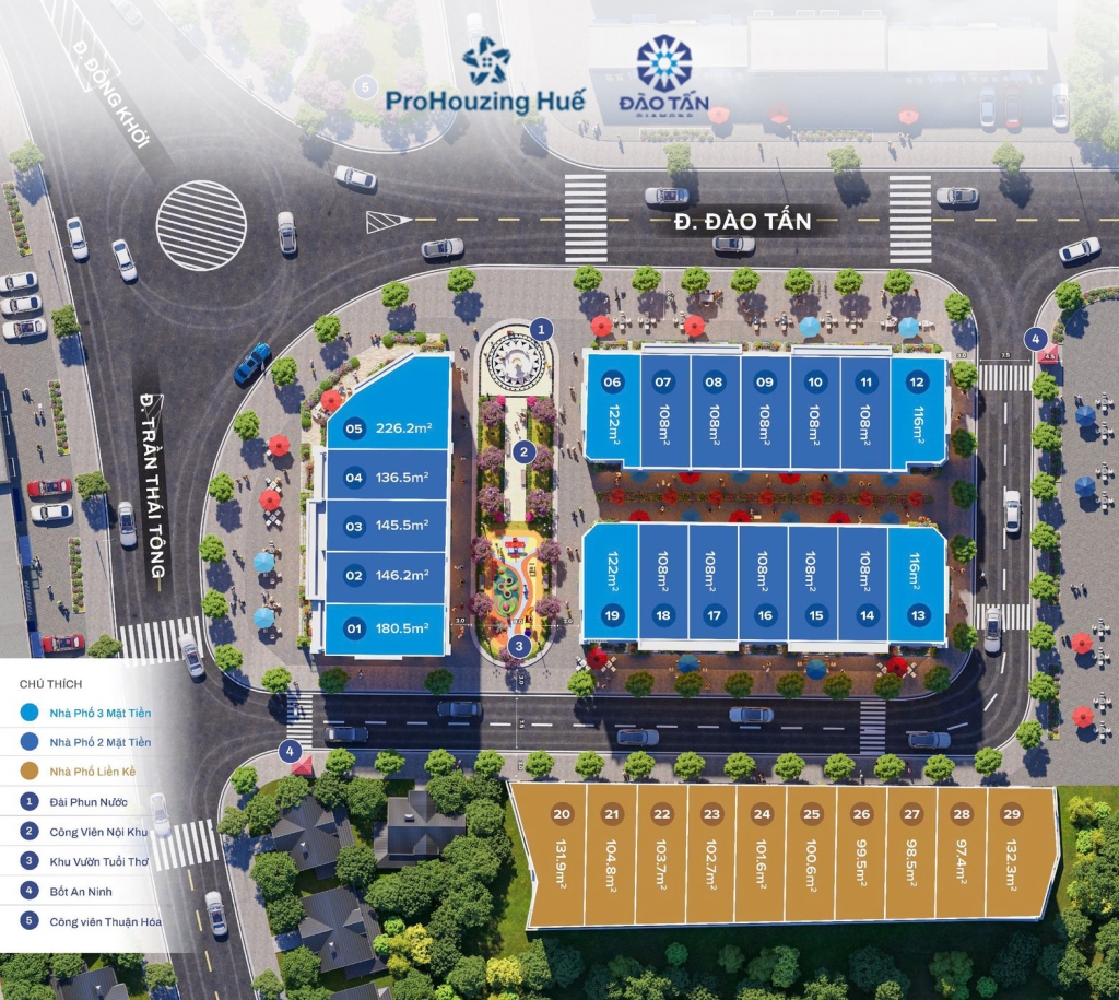 Shophouse Trần Thái Tông Huế 146m² 9.6 tỷ - Kinh doanh